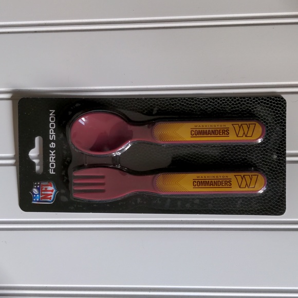 NFL Washington Commanders Fan Fork & Spoon Toddler Kids Set 3+ Years New - Picture 1 of 6